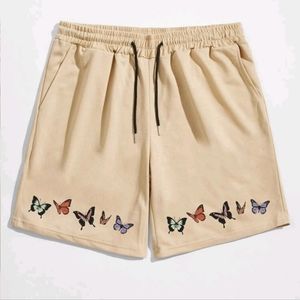 Mens Drawstring waist Butterfly print shorts